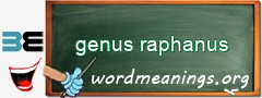 WordMeaning blackboard for genus raphanus